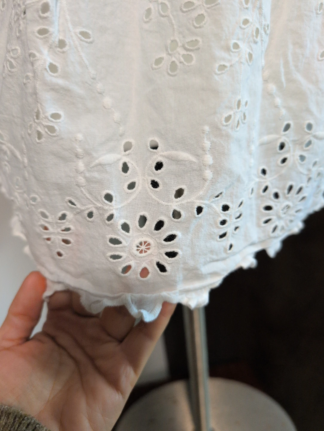 White Eyelet Sleeve T-Shirt - photo 5