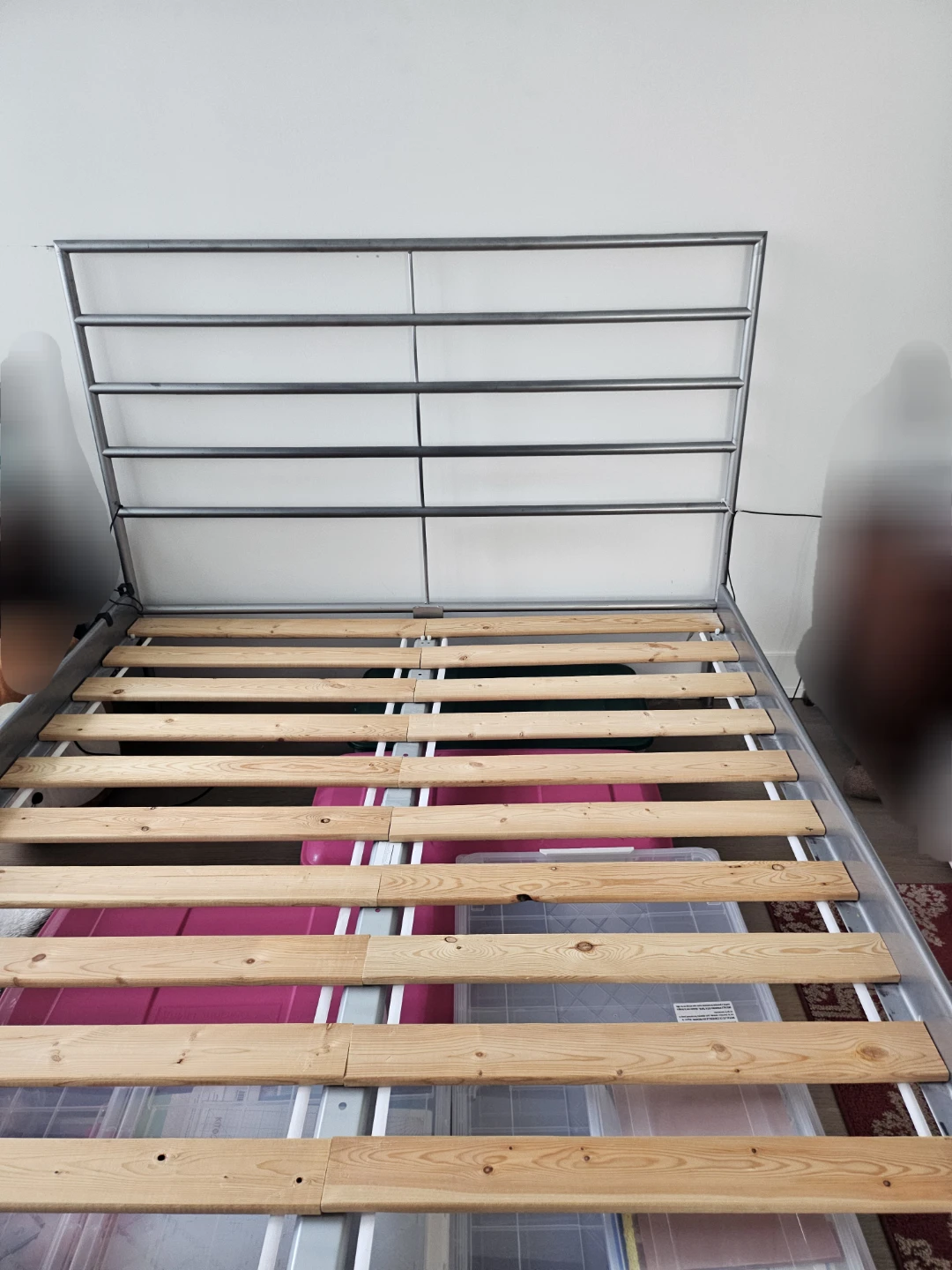 Queen Metal Bed Frame w/ Wooden Slats - photo 2