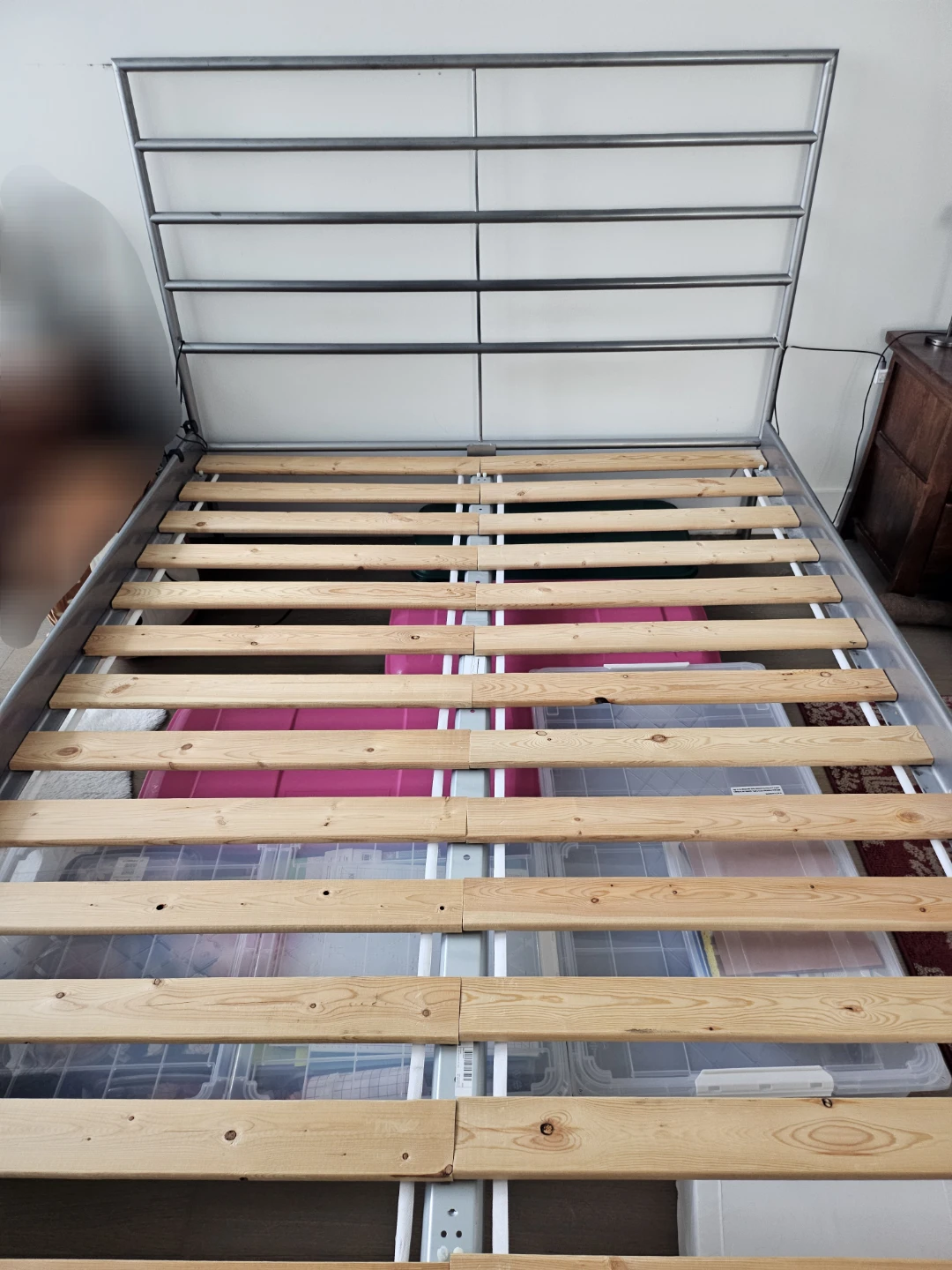 Queen Metal Bed Frame w/ Wooden Slats - photo 3