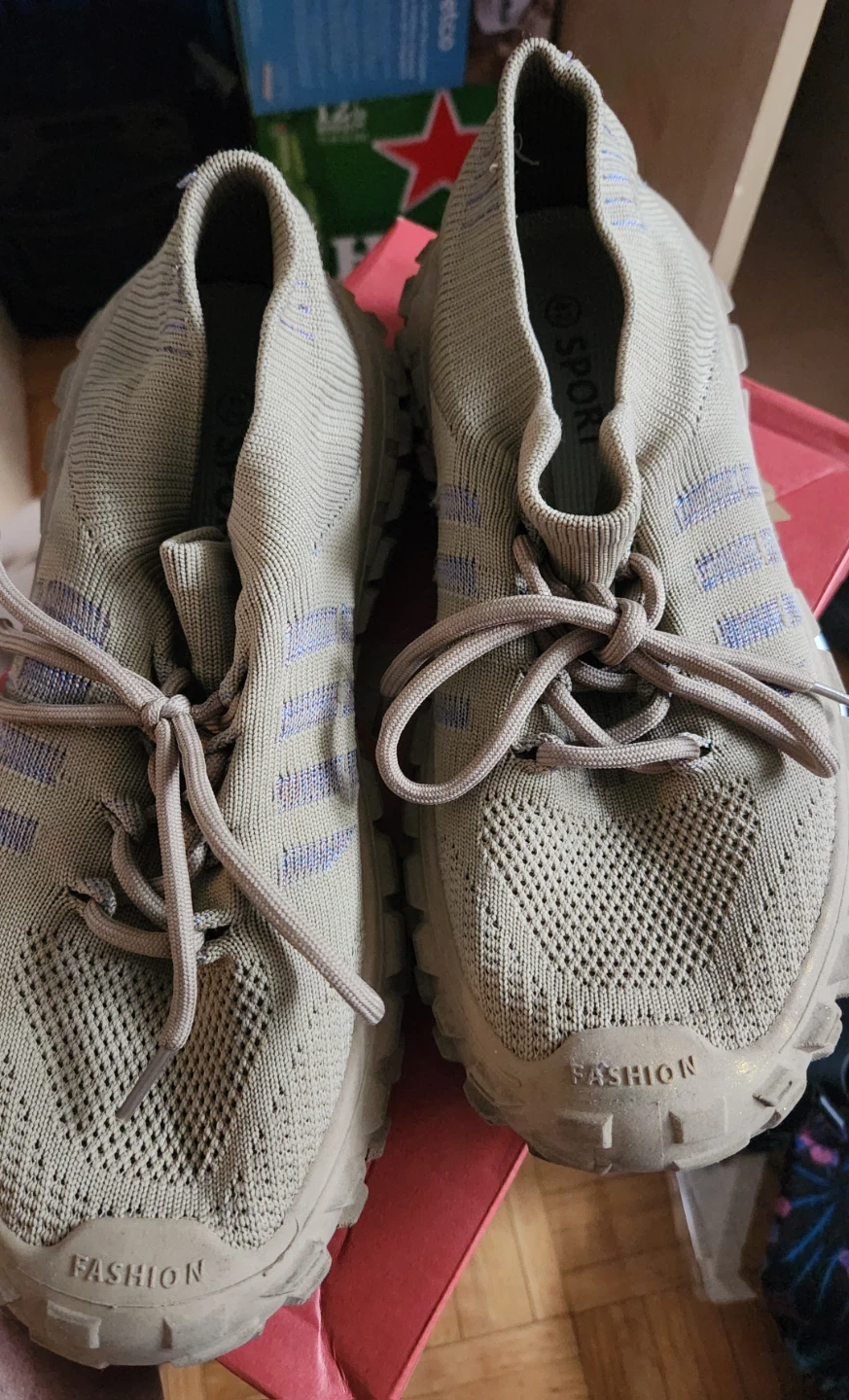 Tan "Fashion" Knit Sneakers