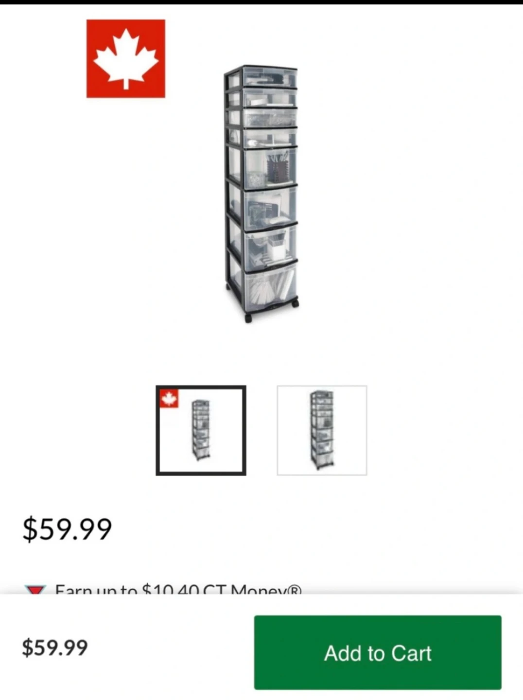Black 8-Drawer Storage Tower with Wheels 🥕