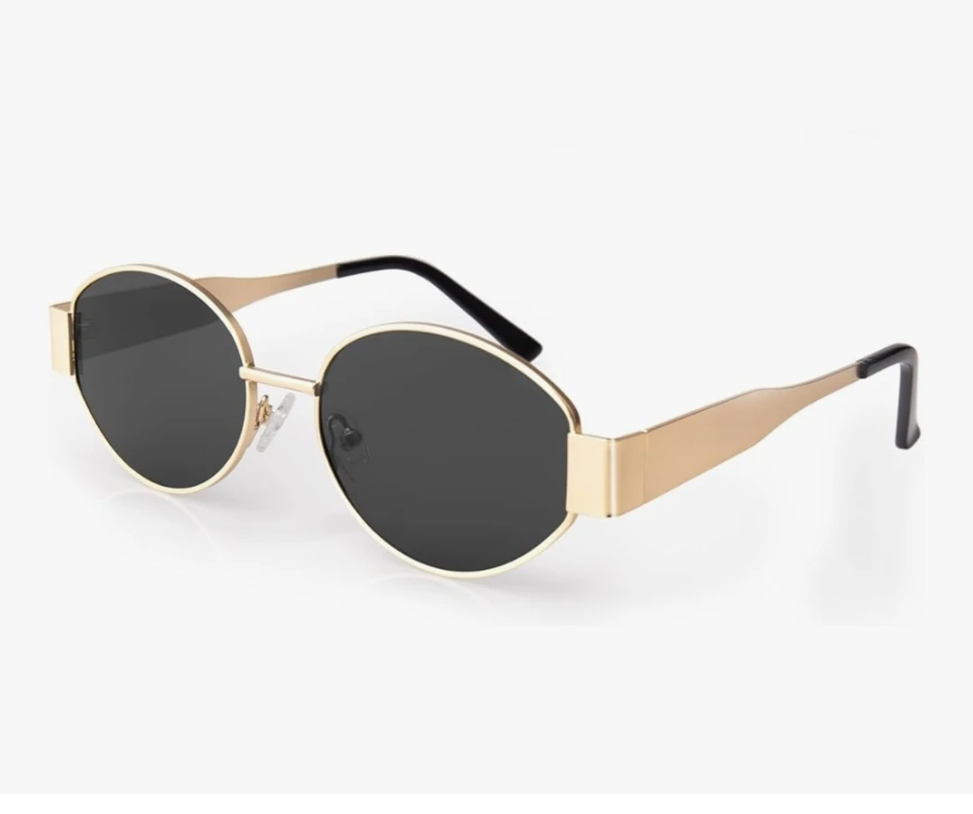 Retro Oval Sunglasses Polarized UV400 Metal Frame Unisex, Gold