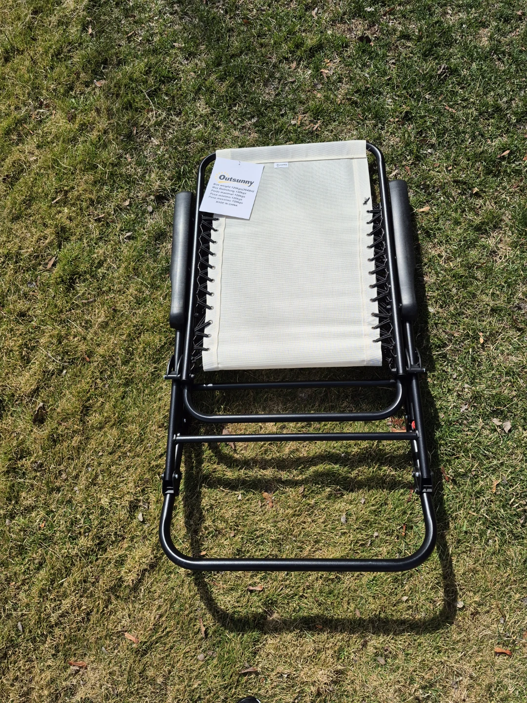Outsunny Cream White Foldable Rocking Chair - photo 5