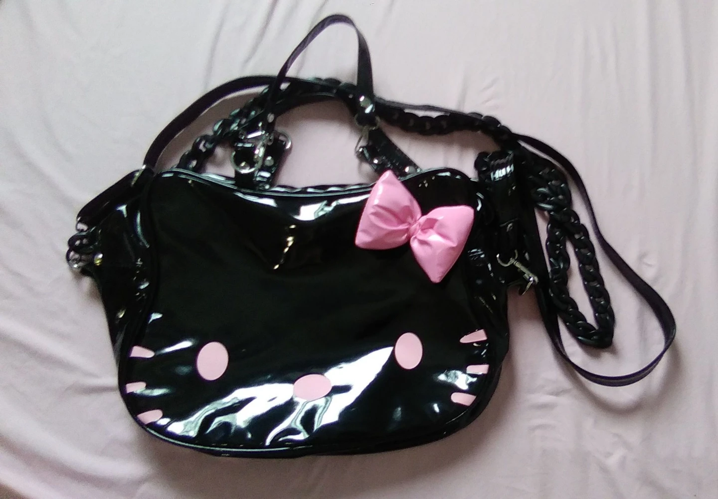 Hello Kitty Black Patent Shoulder Bag