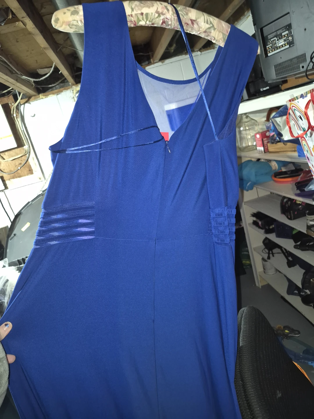 Women's Blue V-Neck Sleeveless Dress - photo 2