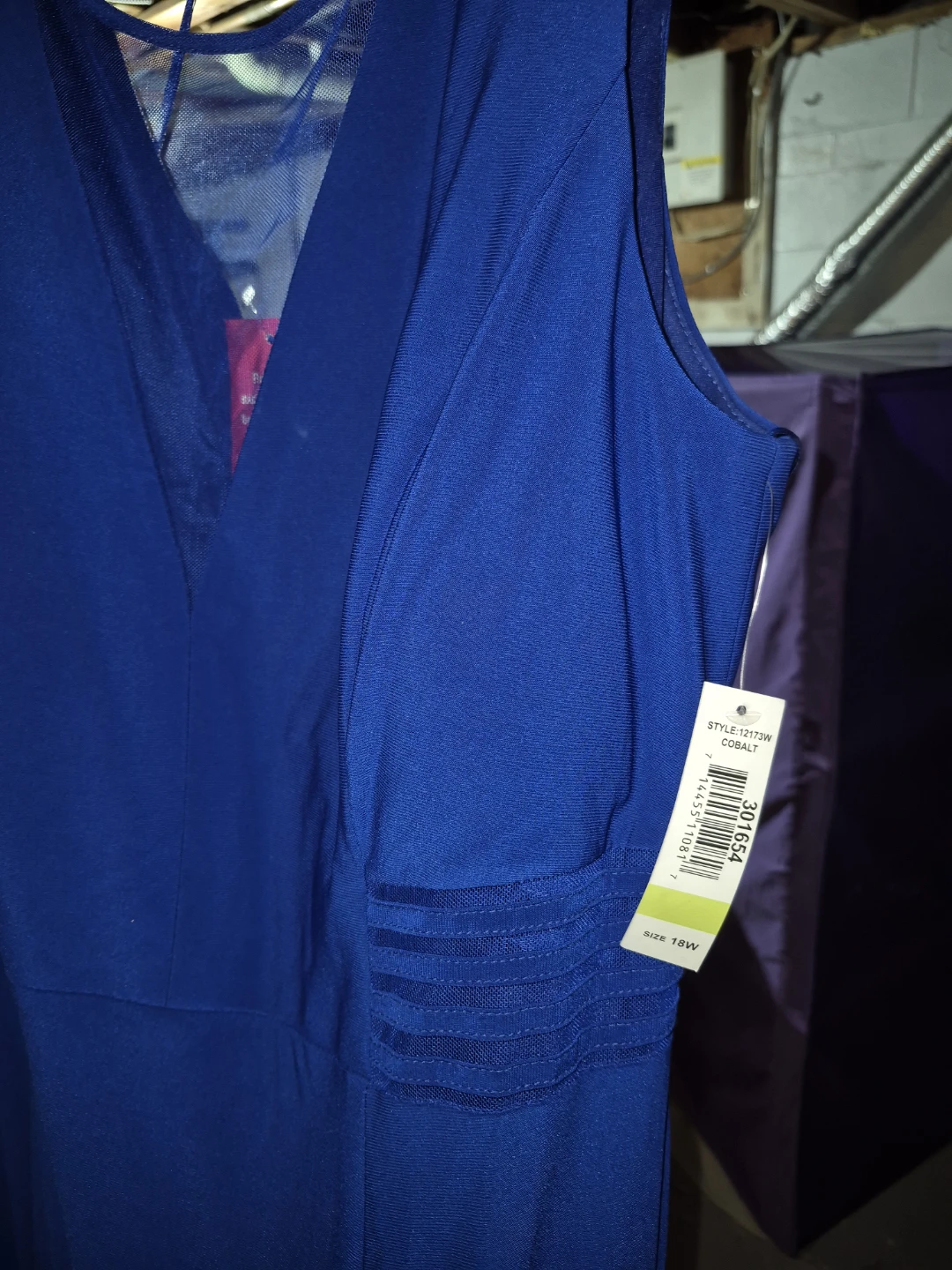 Women's Blue V-Neck Sleeveless Dress - photo 3