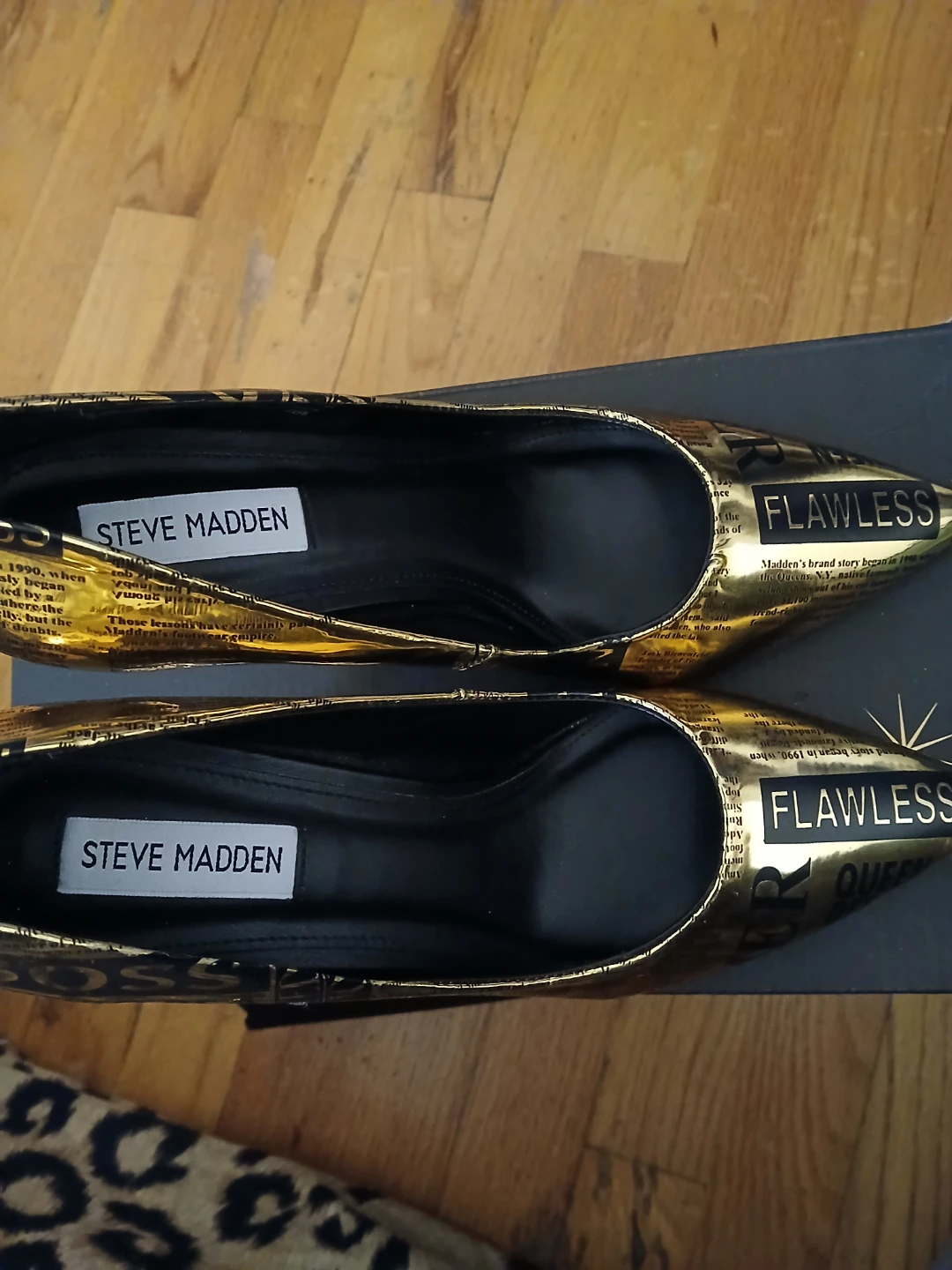 Steve Madden Women's Gold "Flawless" Print Heels