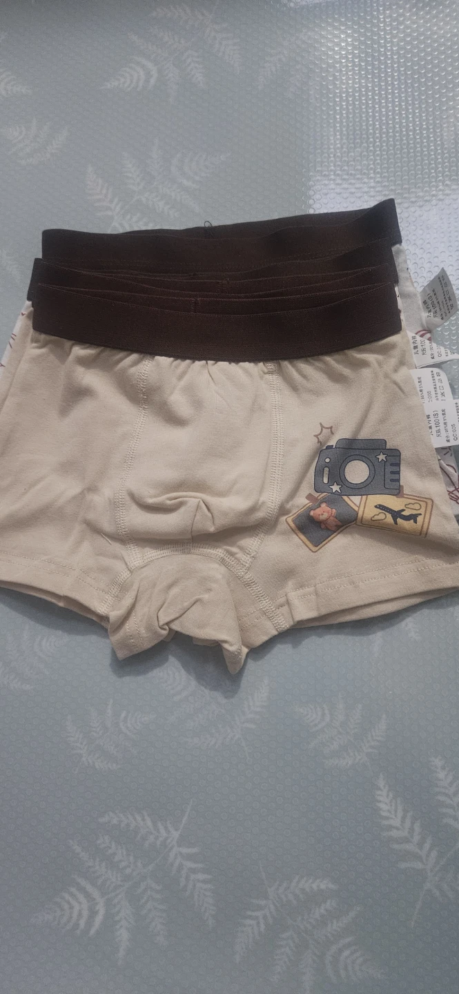 Children's Boxer Briefs Size 100 (S) - Camera & Travel Theme