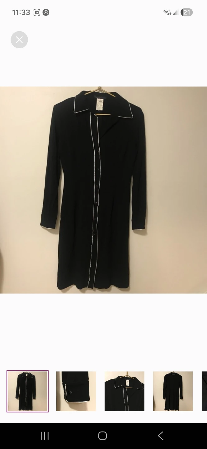 Holt Renfrew DESIGN STUDIO Black Dress with White Piping