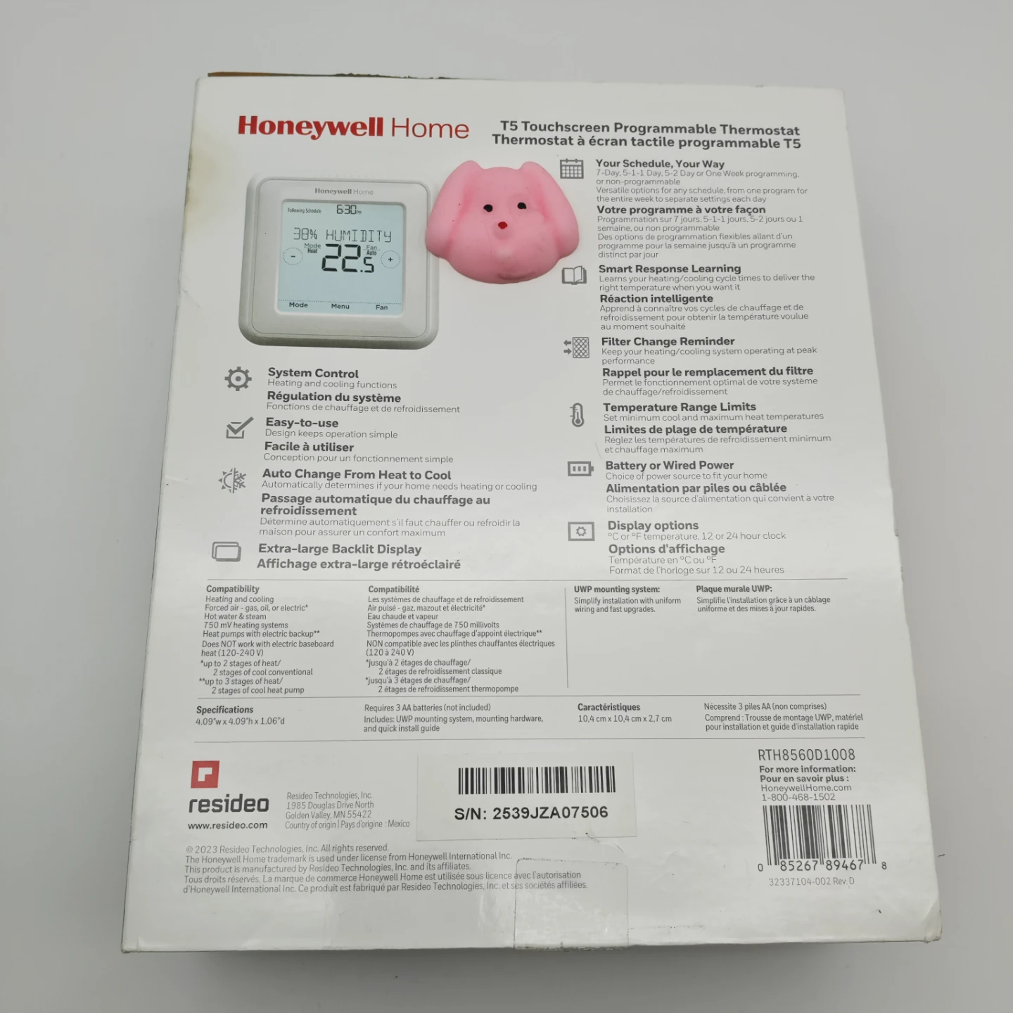 Honeywell Home T5 Touchscreen Programmable Thermostat - photo 2