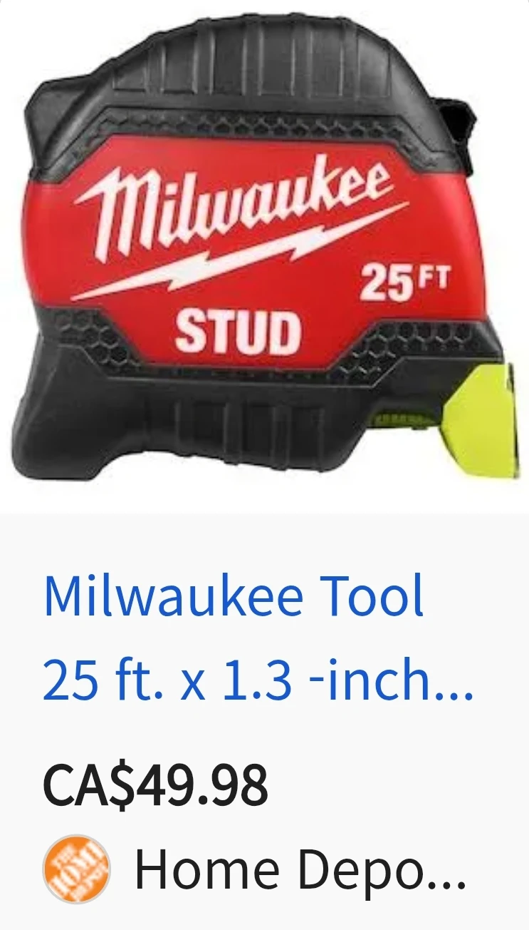 Milwaukee Stud Tape Measure 25 ft
