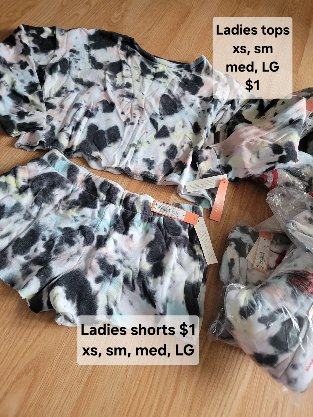 Ladies Tie-Dye Tops and Shorts new with tags