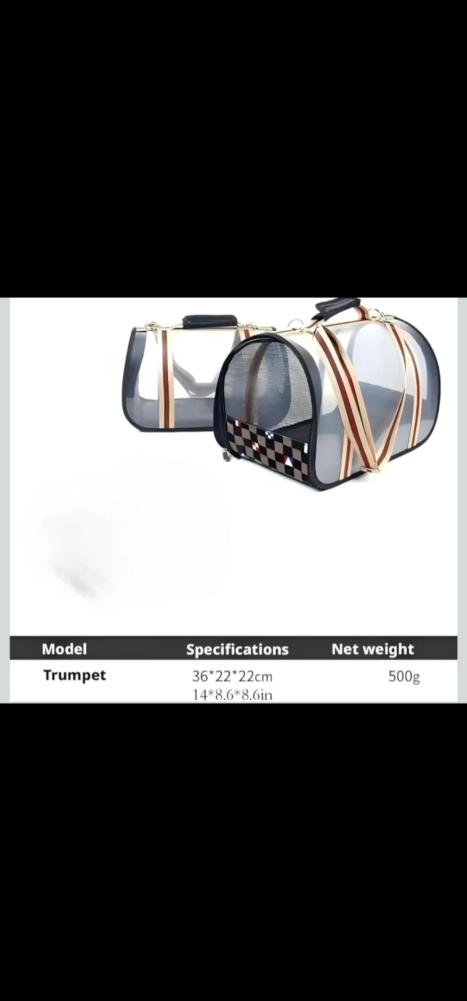 Pet Carrier Bag - Trumpet Model