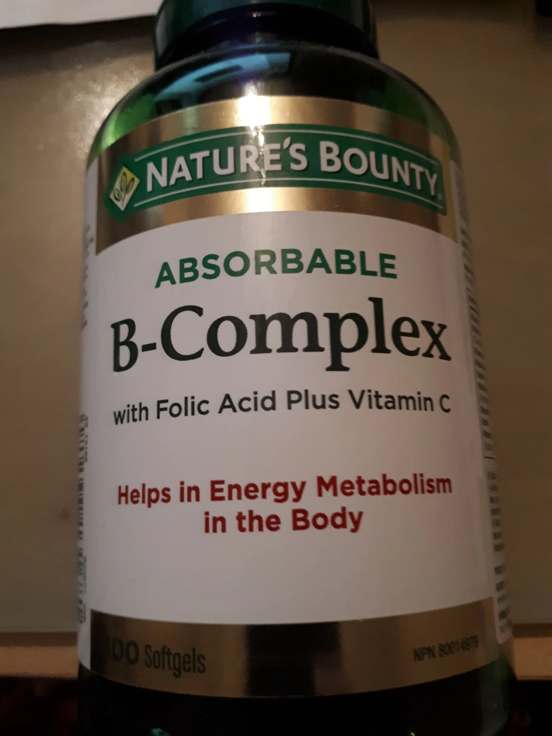 B-Complex with Folic Acid Plus Vitamin C,  half left🥕