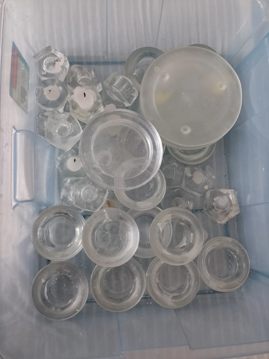 Set of 43 Clear Glass Candle Holders. - photo 2