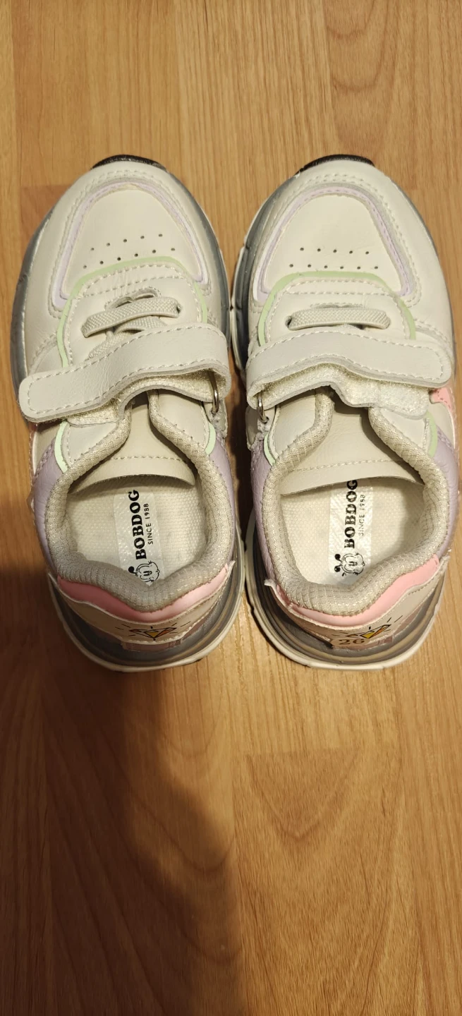 Bobdog Kids White/Pink Sneakers Size 25