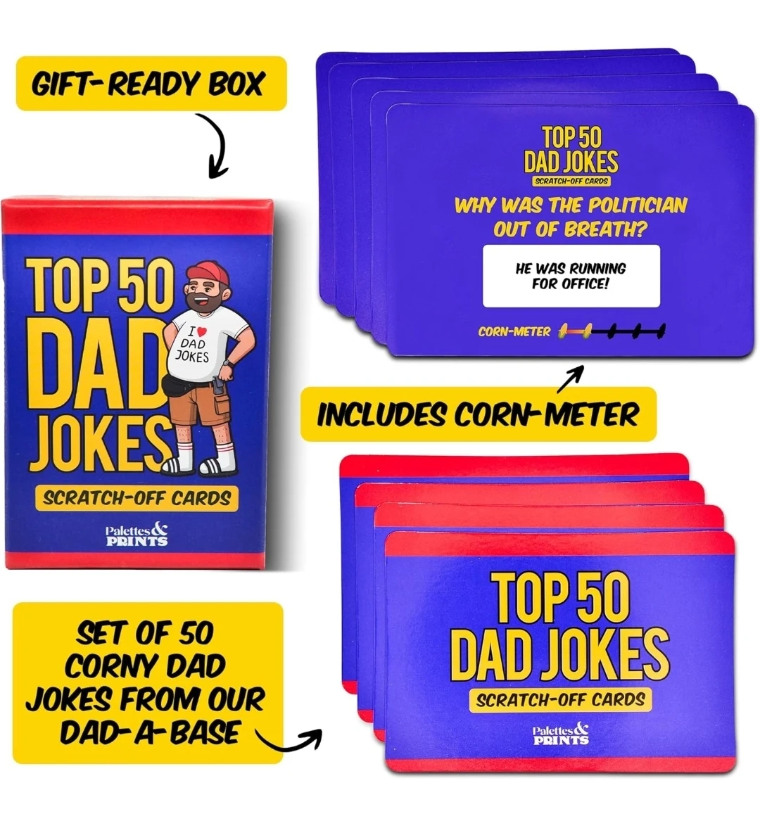 50 Dad Jokes Scratch-Off Cards | Funny Father's Day Gift for Dad - photo 5