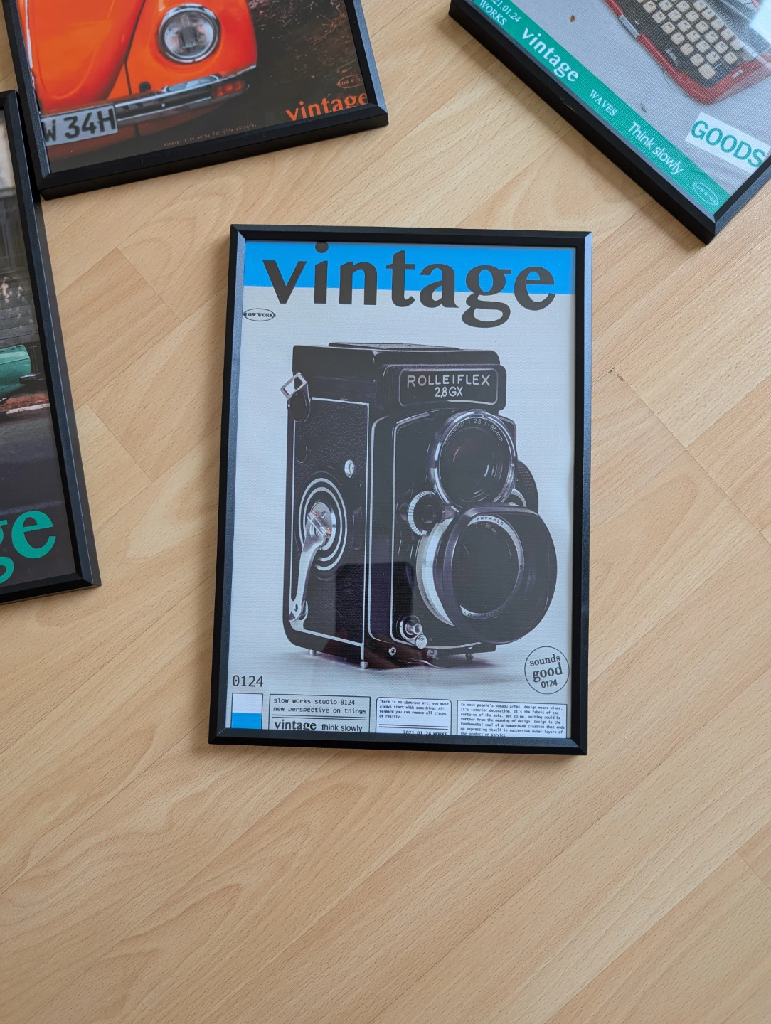 Framed Vintage Rolleiflex 2.8GX Camera Print 20x30 cm