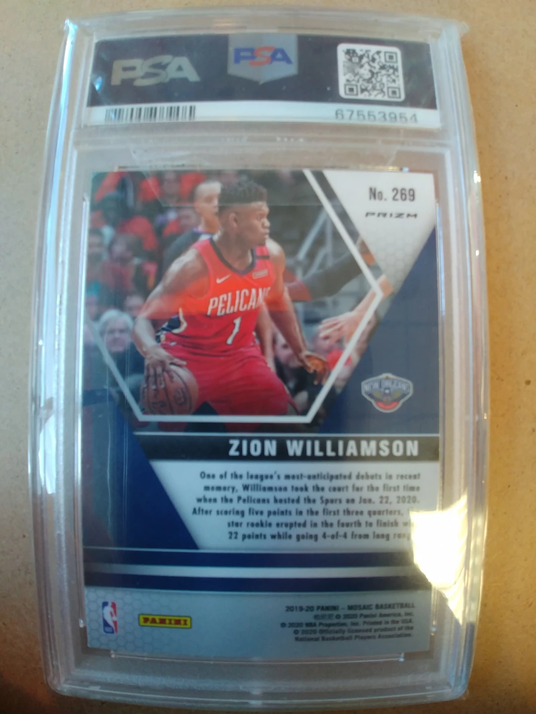 Zion Williamson Rookie PSA 10 - photo 2