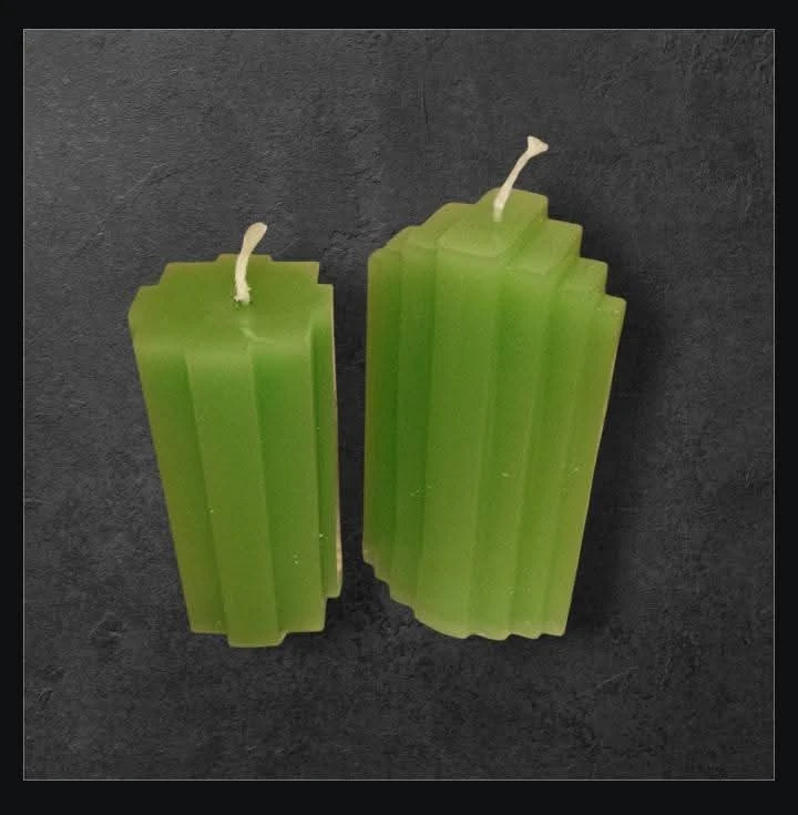Set of 2 Geometric Pillar Candles - photo 4