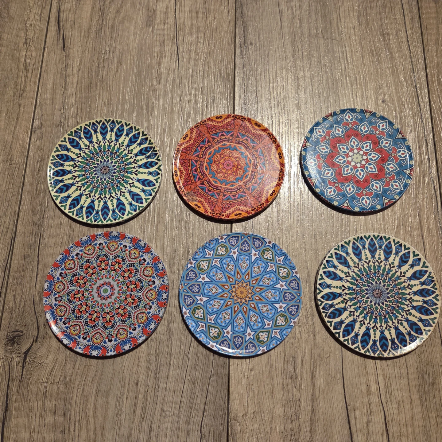 Set of 6 Decorative Mandala Coasters