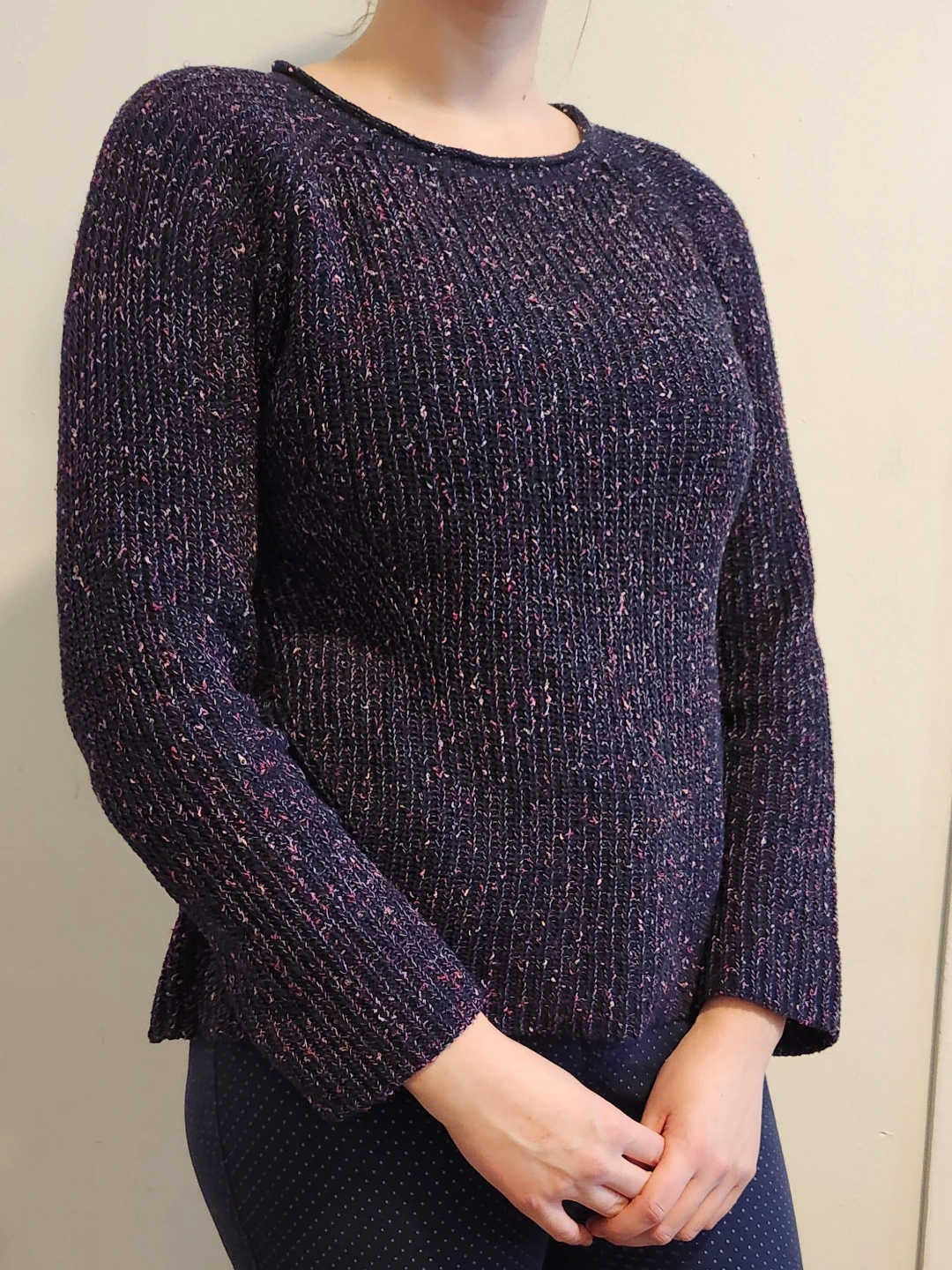 Style & Co Dark Purple Speckled Knit Women's Sweater Size XL