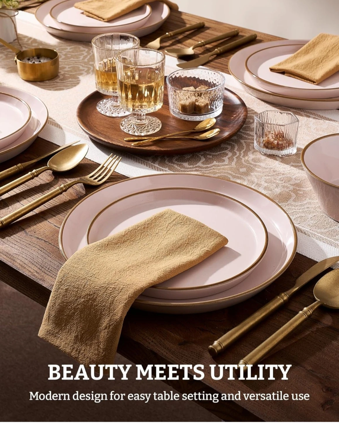 Famiware Saturn Dinnerware Set - 12 Piece, Light Pink - photo 5