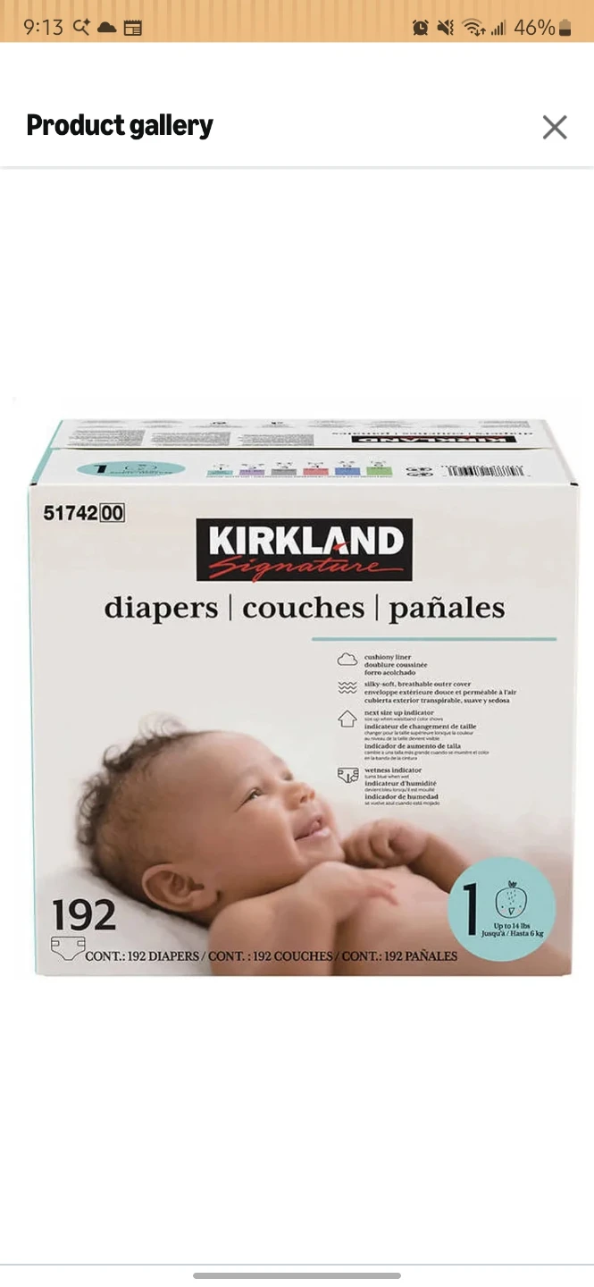 Kirkland Signature Size 1 Diapers - 192 Count