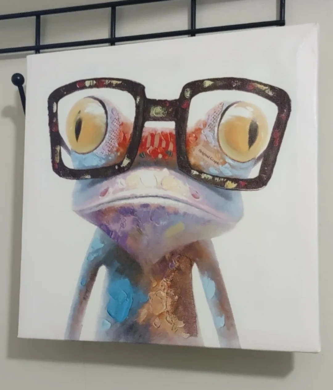 Canvas Wall Art - Frog Wearing Glasses - photo 2