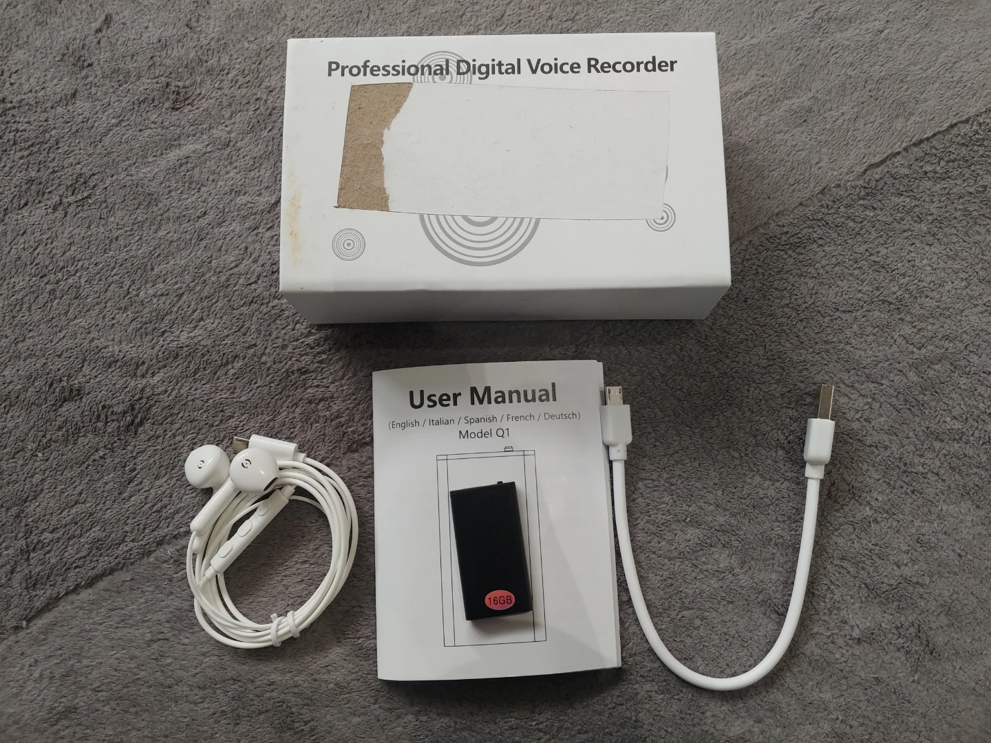 Professional Digital Voice Recorder 16GB with Earphones