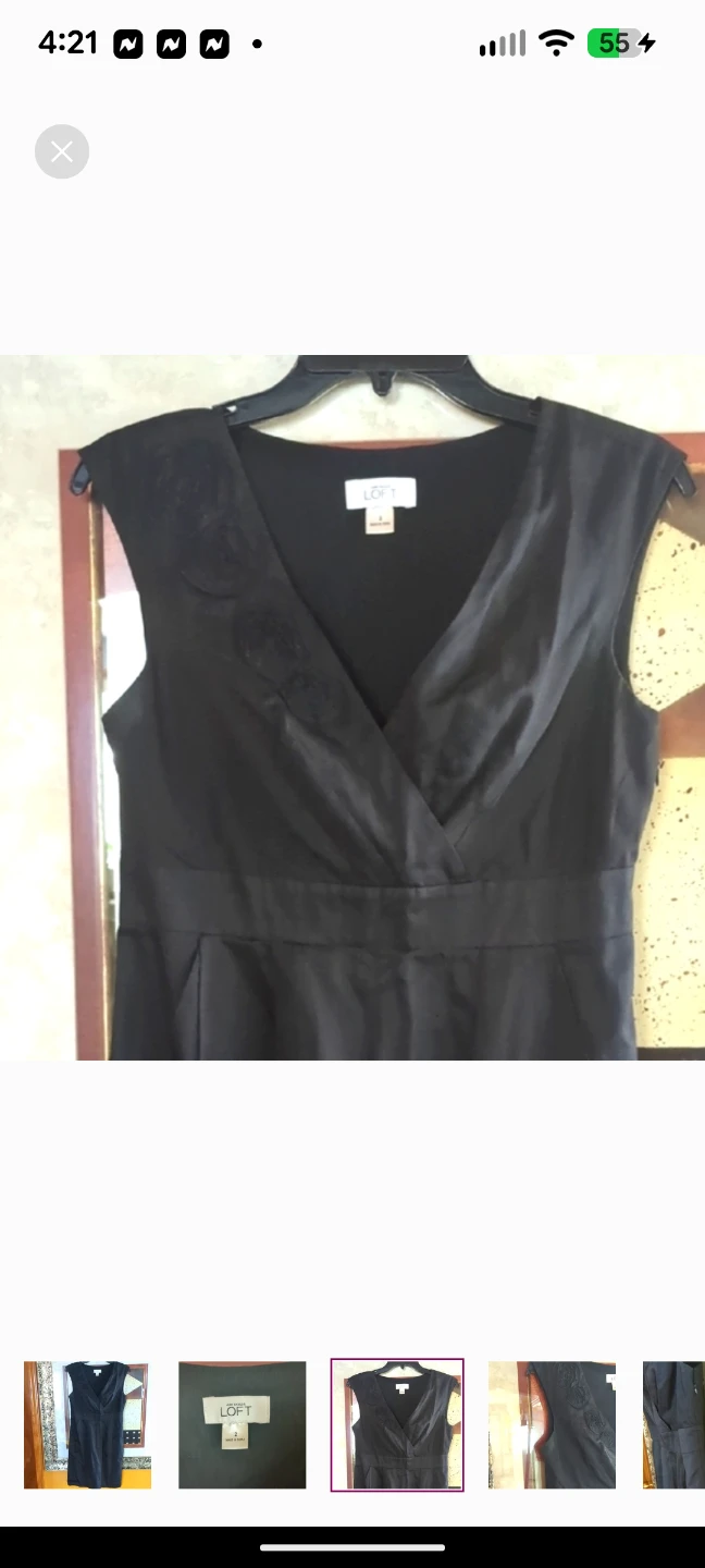 LOFT Black Sleeveless V-Neck Sheath Midi Dress - photo 3