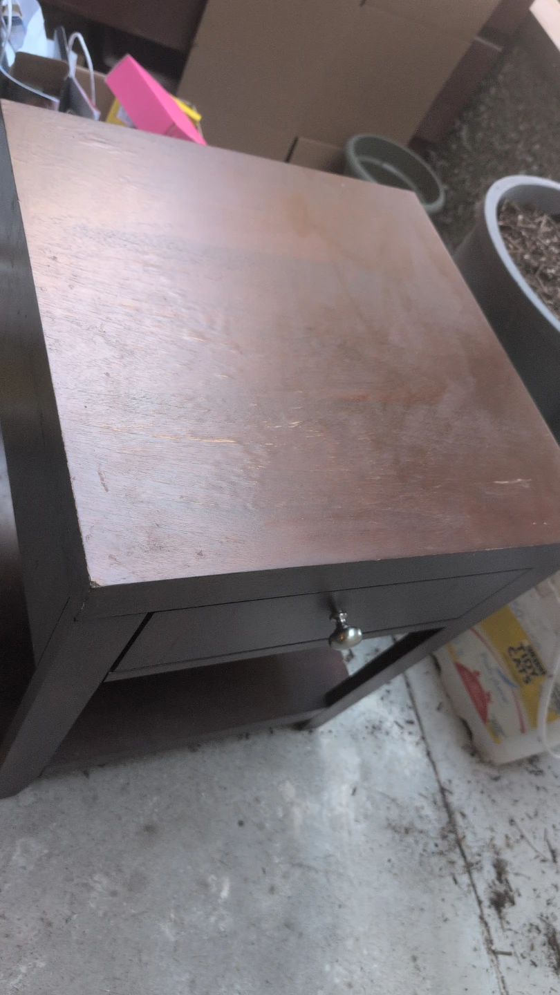 Dark Brown End Table with Drawer - photo 2