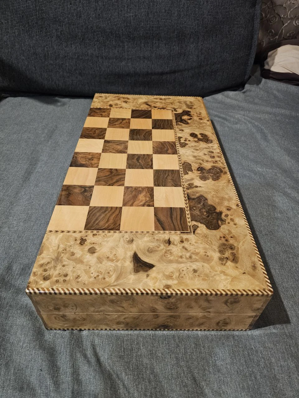 Wooden Chess and Backgammon Set with Carrying Case - photo 3