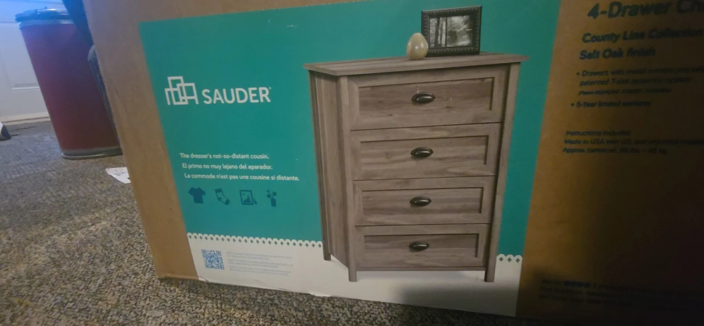 Sauder 4-Drawer Chest - Salt Oak finish
