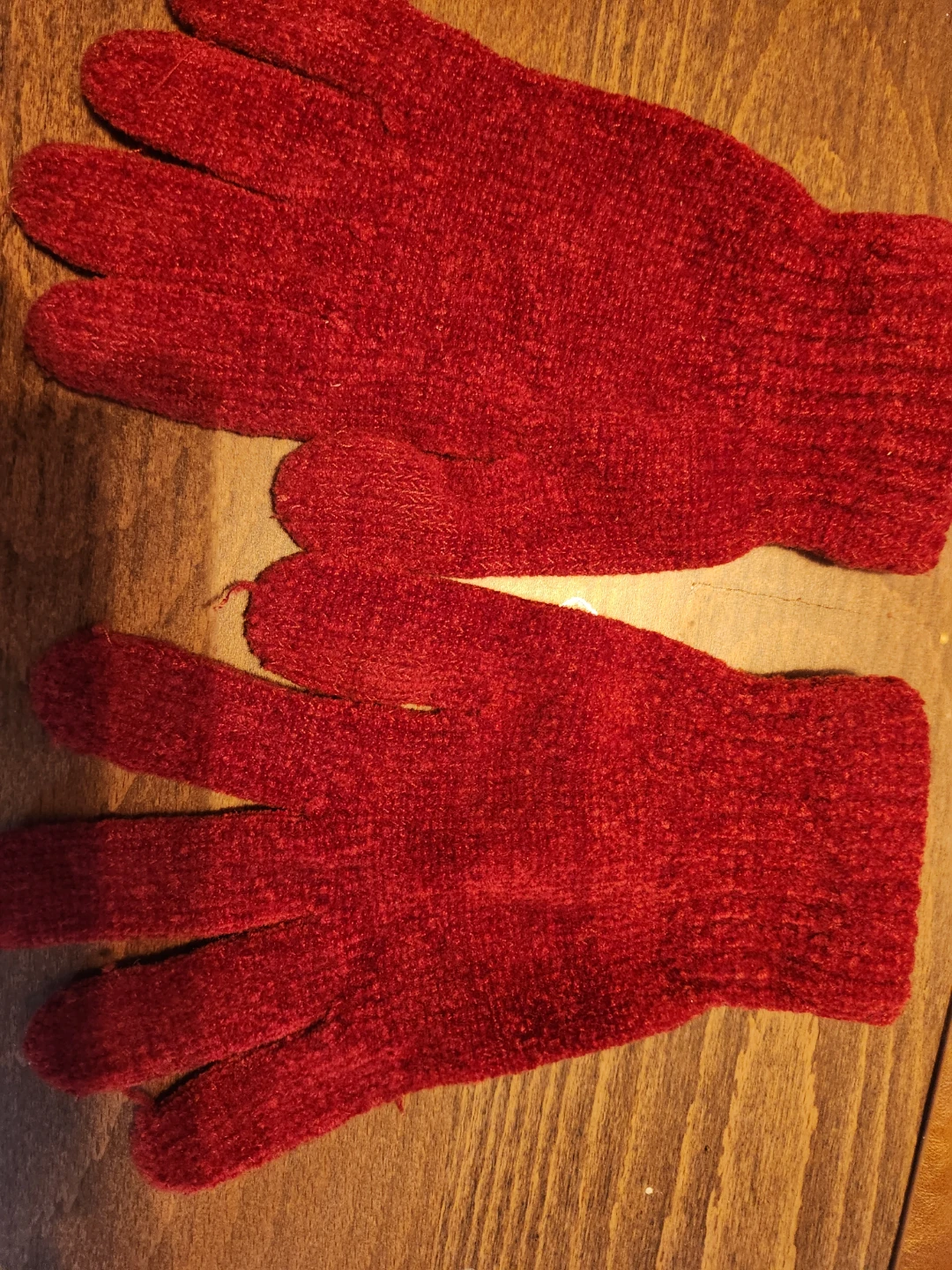 Red Knit Gloves