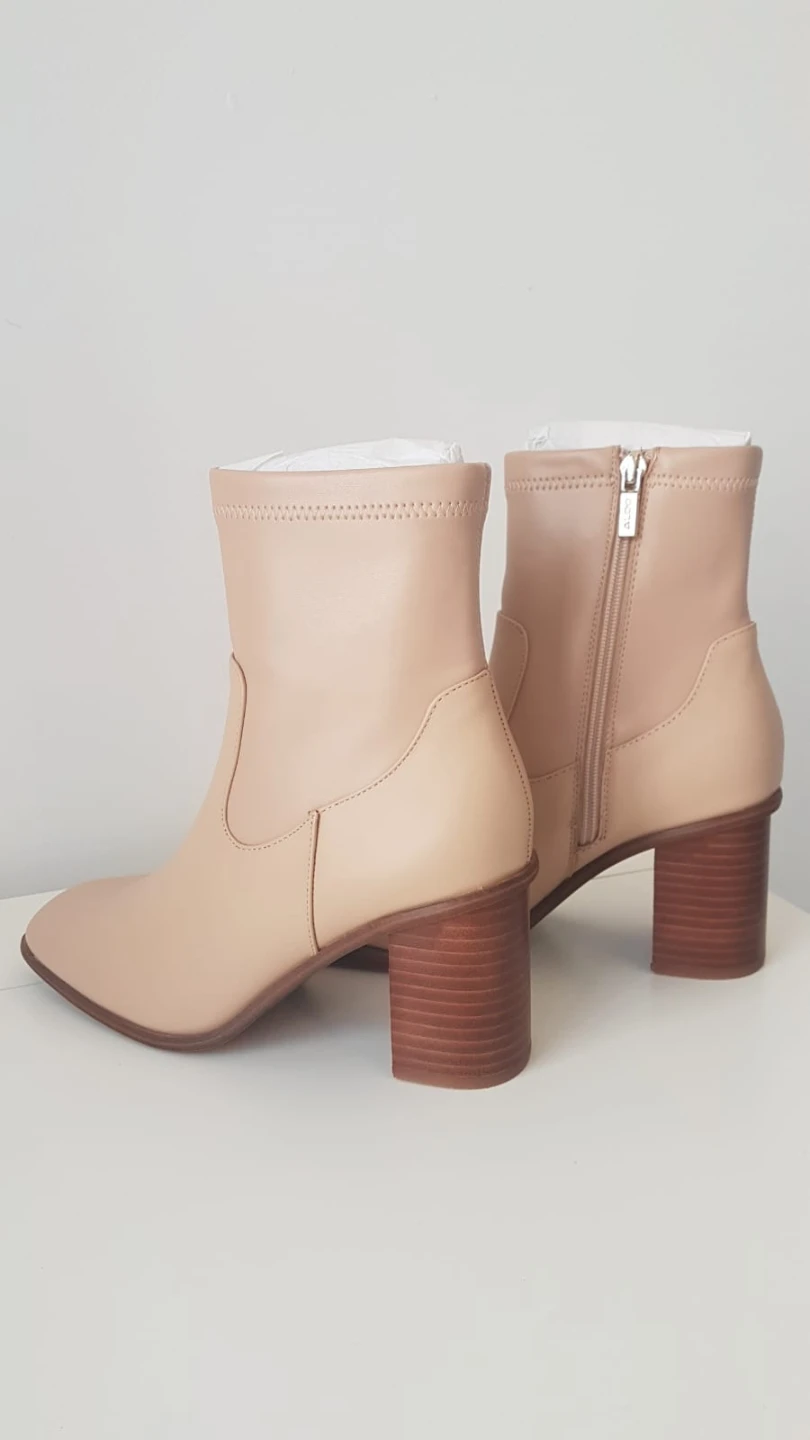 ALDO New Beige Block Heel Ankle Boots Size US 7.5 - photo 2