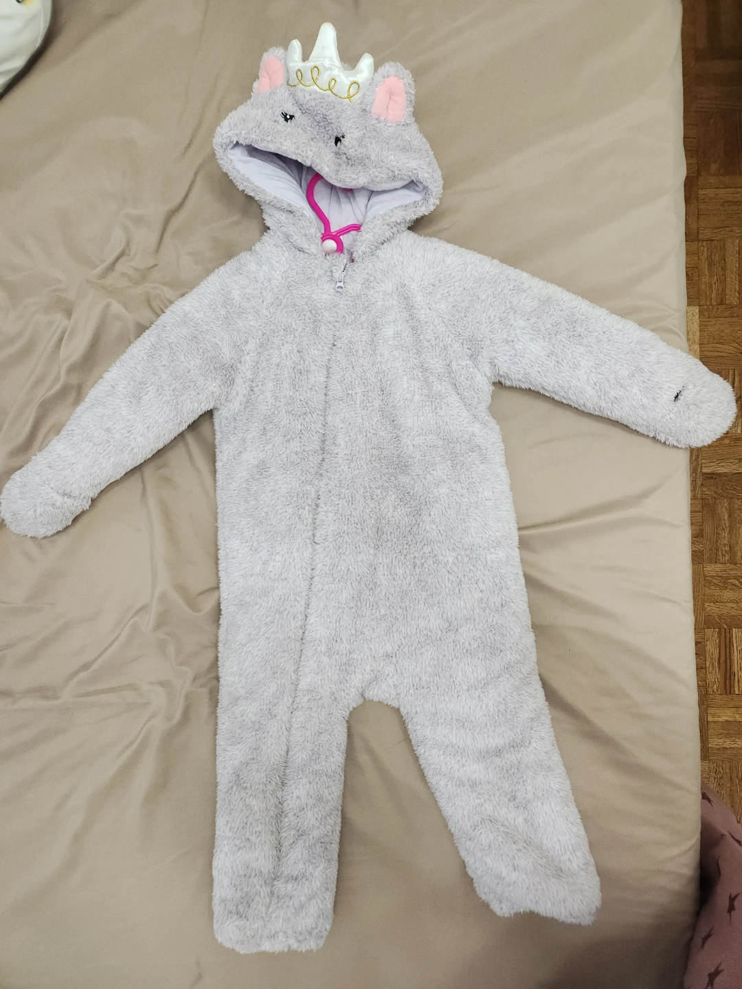 Koala Baby Girls Grey Cat Hooded Pajamas 18-24M