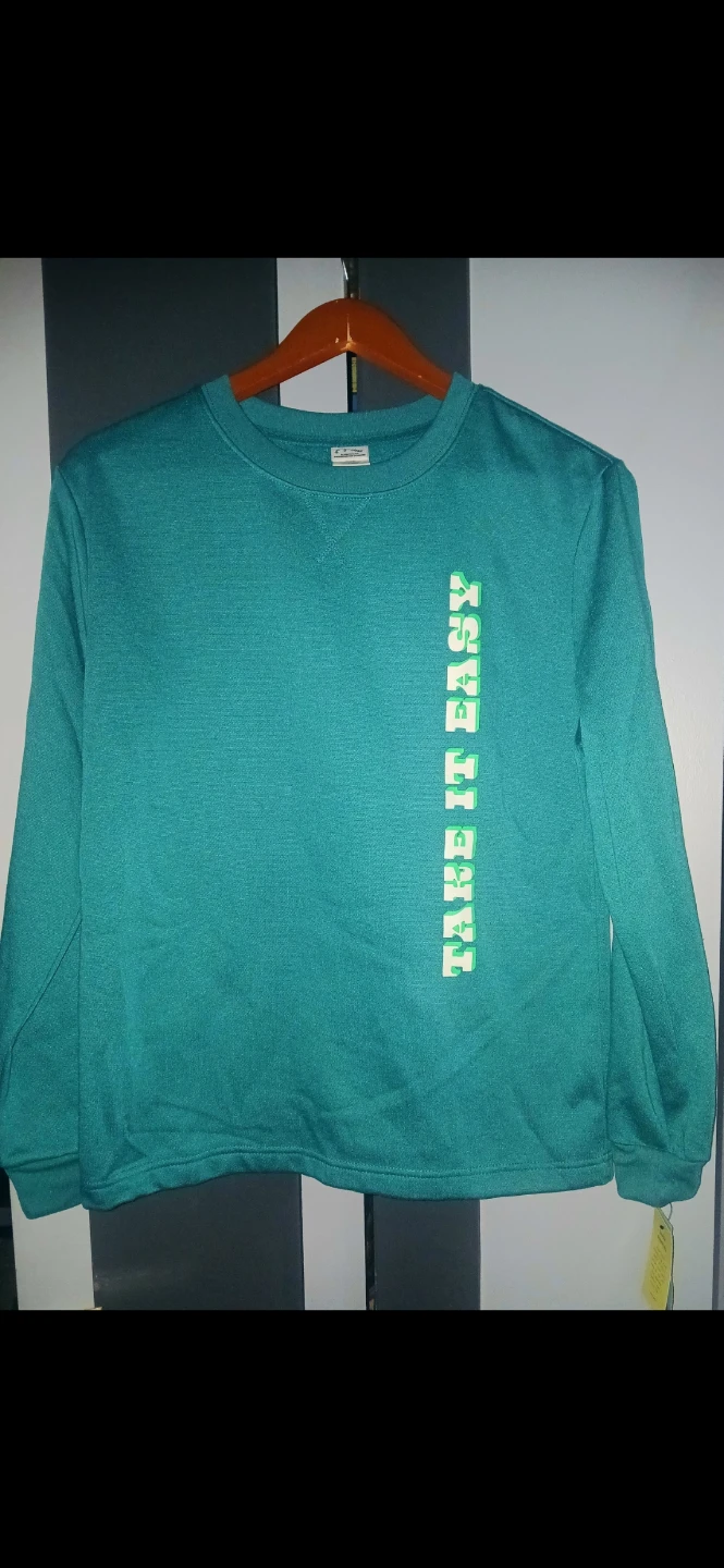 Teal Long Sleeve "Take It Easy" Graphic T-Shirt