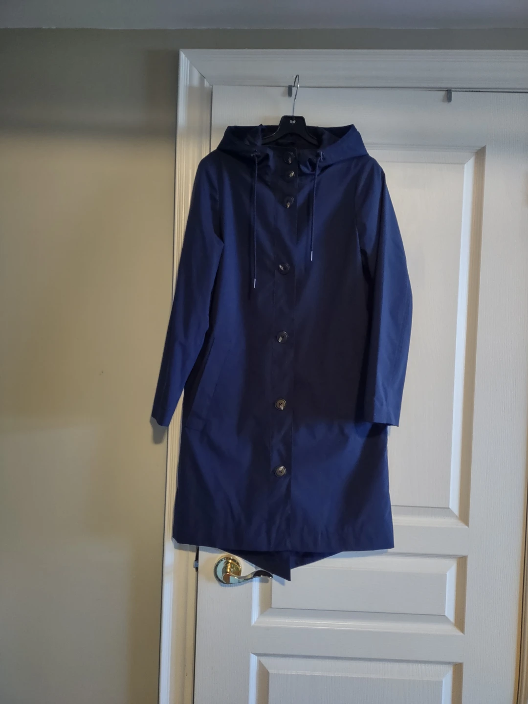 Navy Blue Hooded Raincoat &Trenchcoat