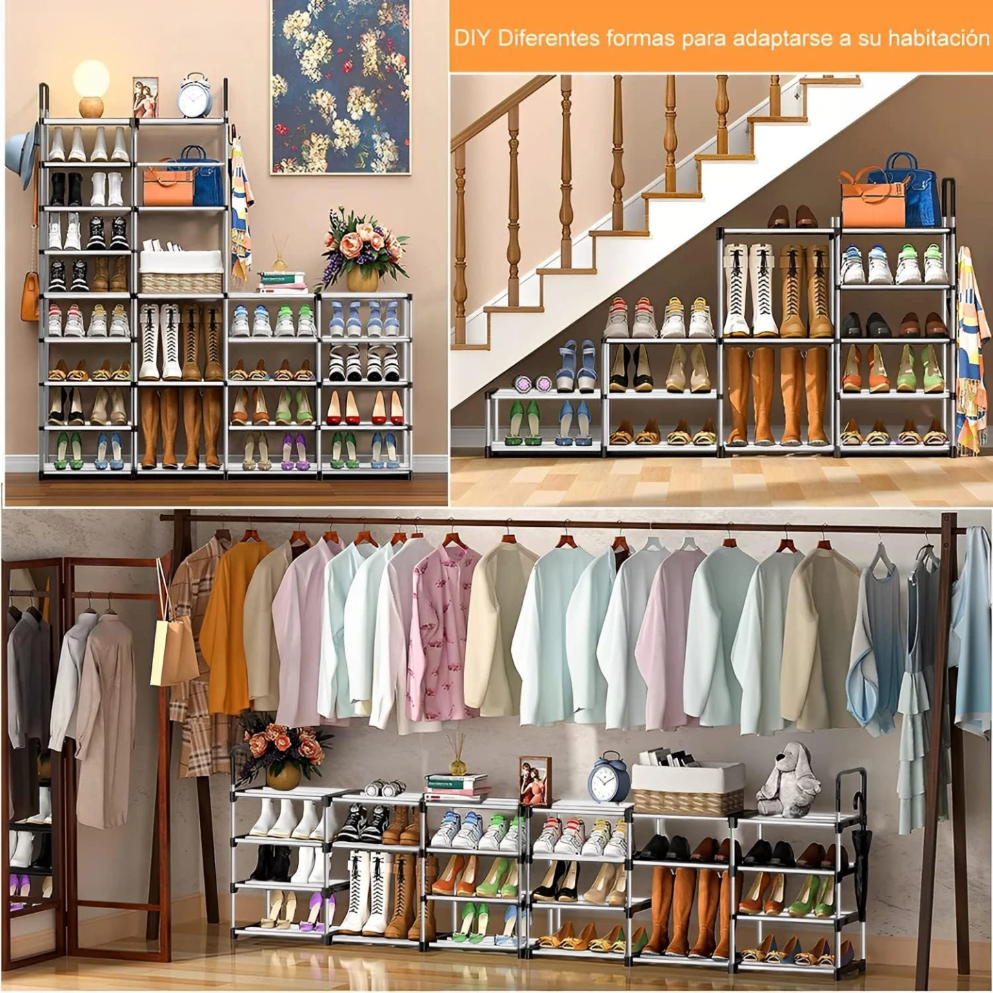 Shoe Rack 7 Levels, Stainless Steel Shoe Rack Organizer - photo 2