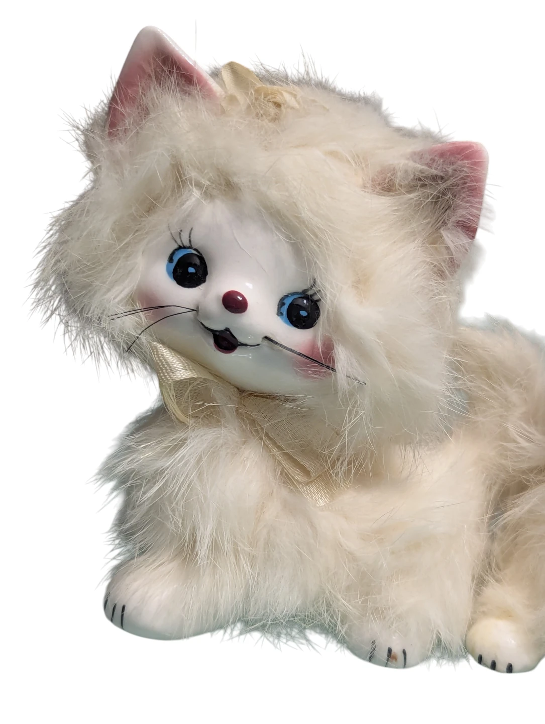 2 RARE VINTAGE KITTEN ORNAMENTS made in japan - photo 4