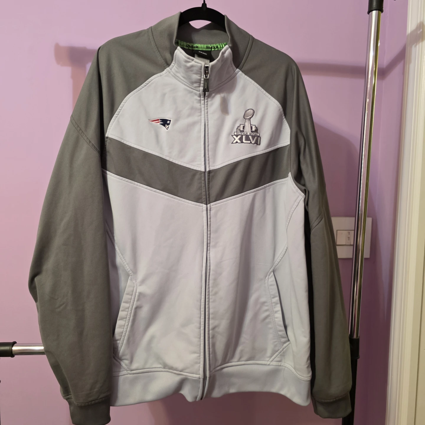 Reebok NFL New England Patriots Super Bowl XLVI Jacket XL