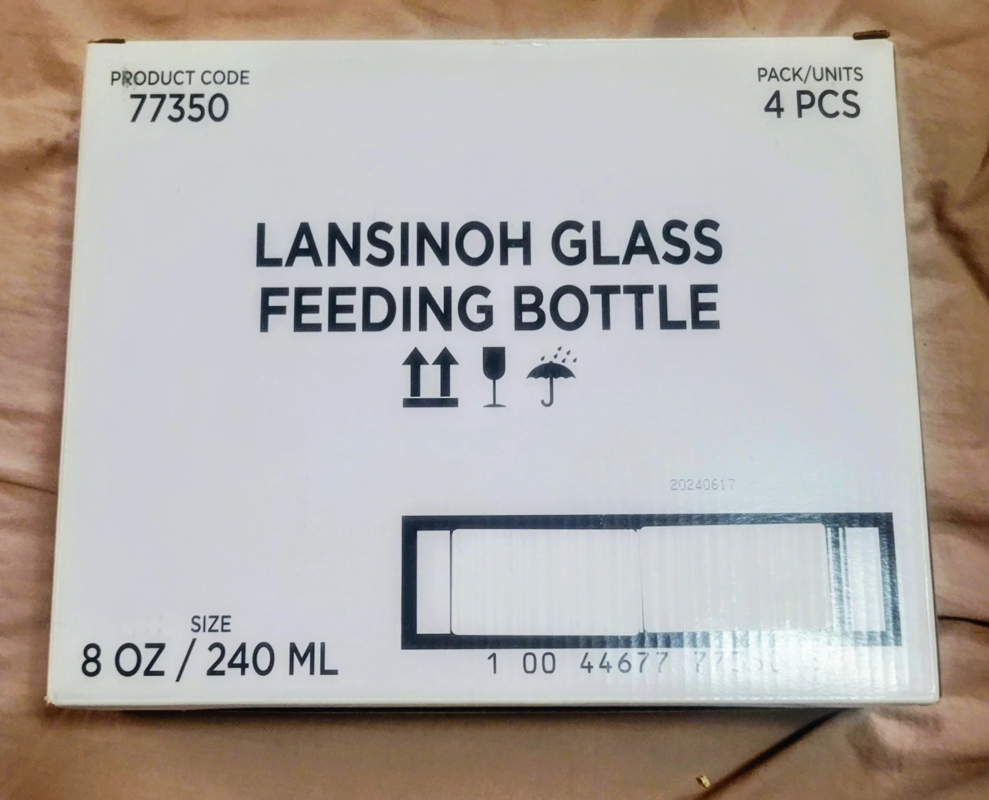 Lansinoh Glass Feeding Bottles - 8 oz / 240 mL (4 Pack)