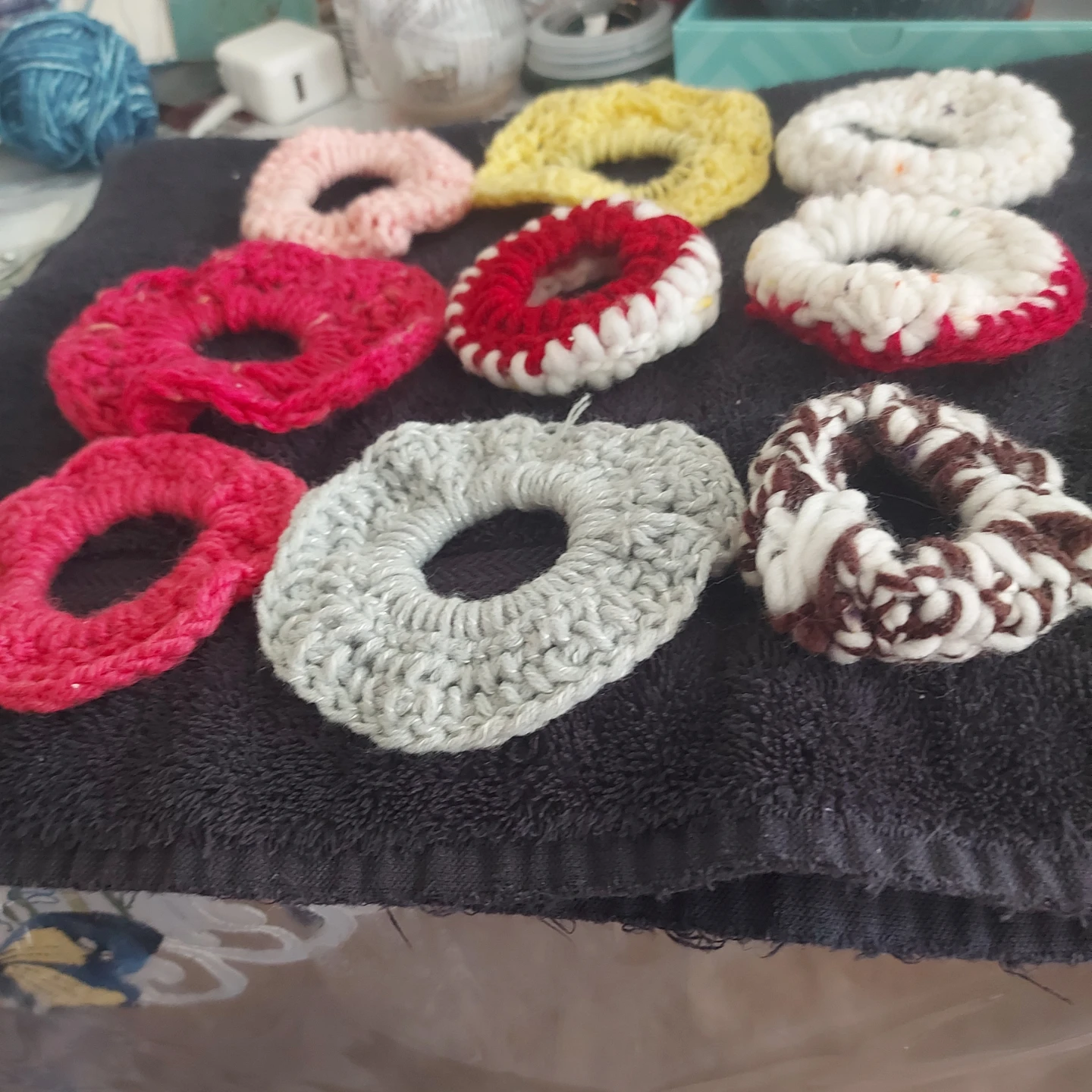 Handmade Crochet Scrunchies (Set of 9)