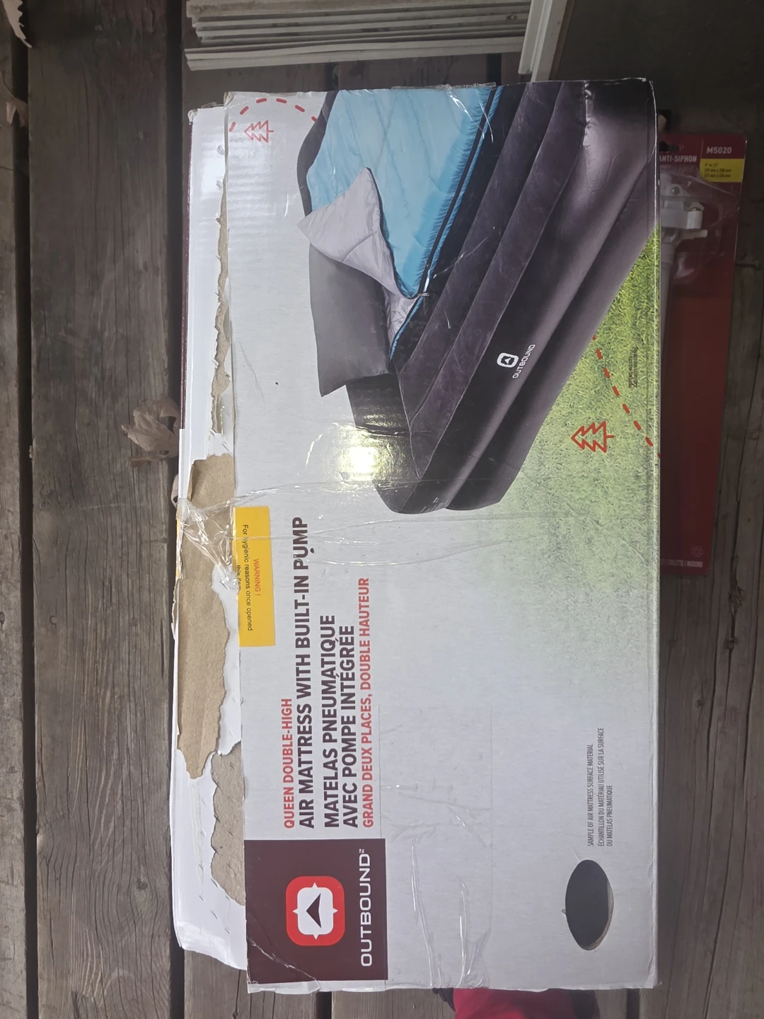 Outbound Queen Double-High Air Mattress with Built-In Pump