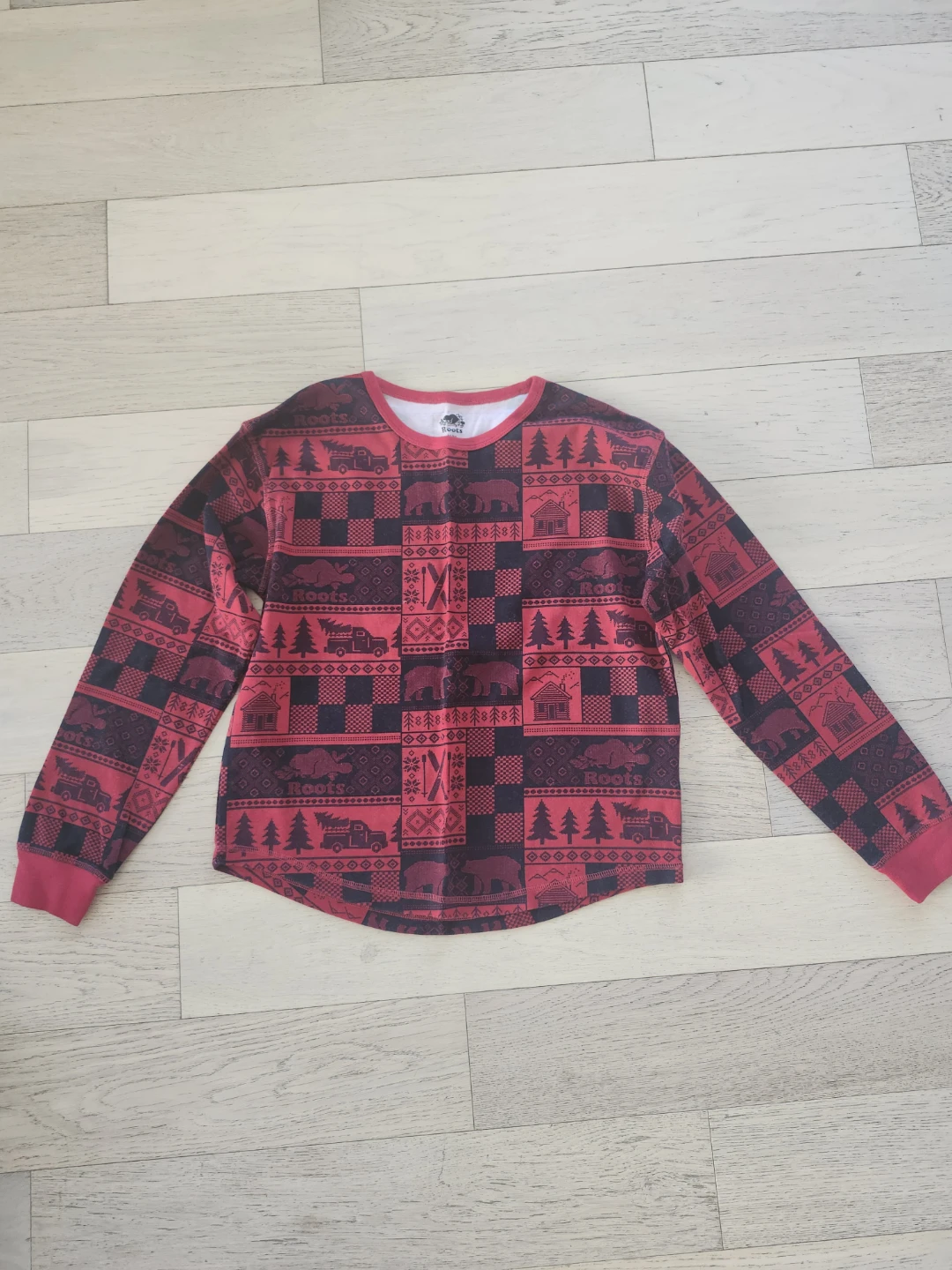 Roots Long Sleeve Shirt M/M Classic Fit Red Plaid