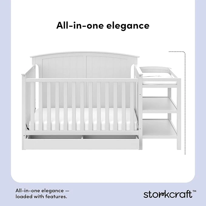 Storkcraft White Crib with Changing Station