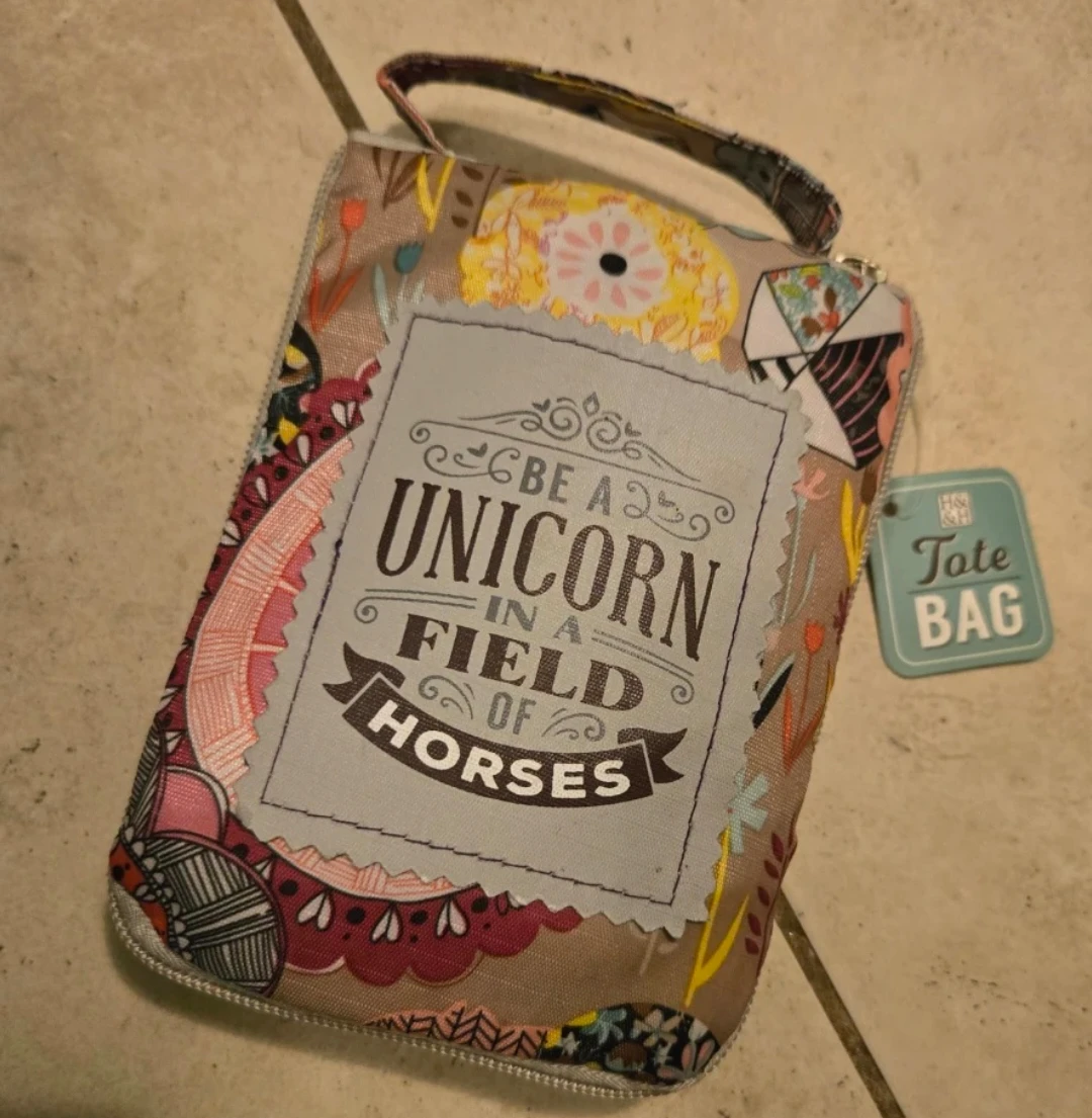 H&H Sentiment Tote Bag - "Be a Unicorn in a Field of Horses"