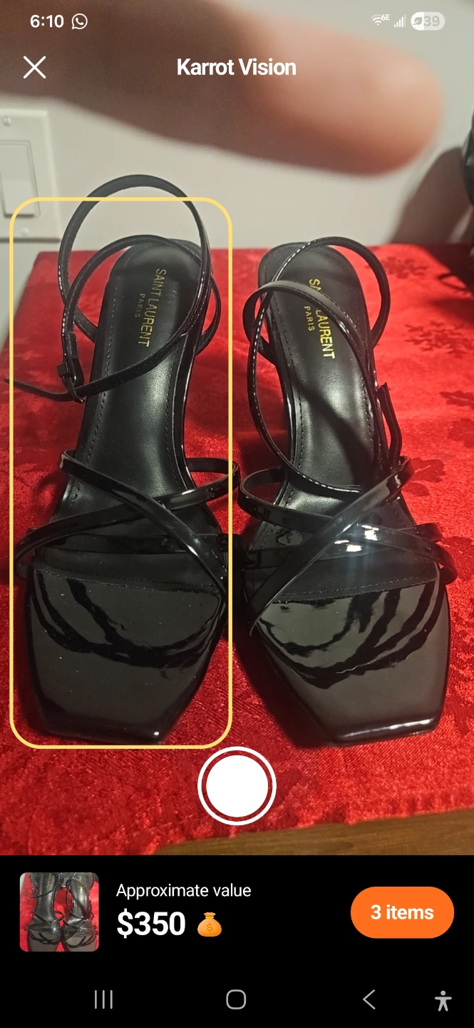 Saint Laurent Paris Black Patent Leather Strappy Heels