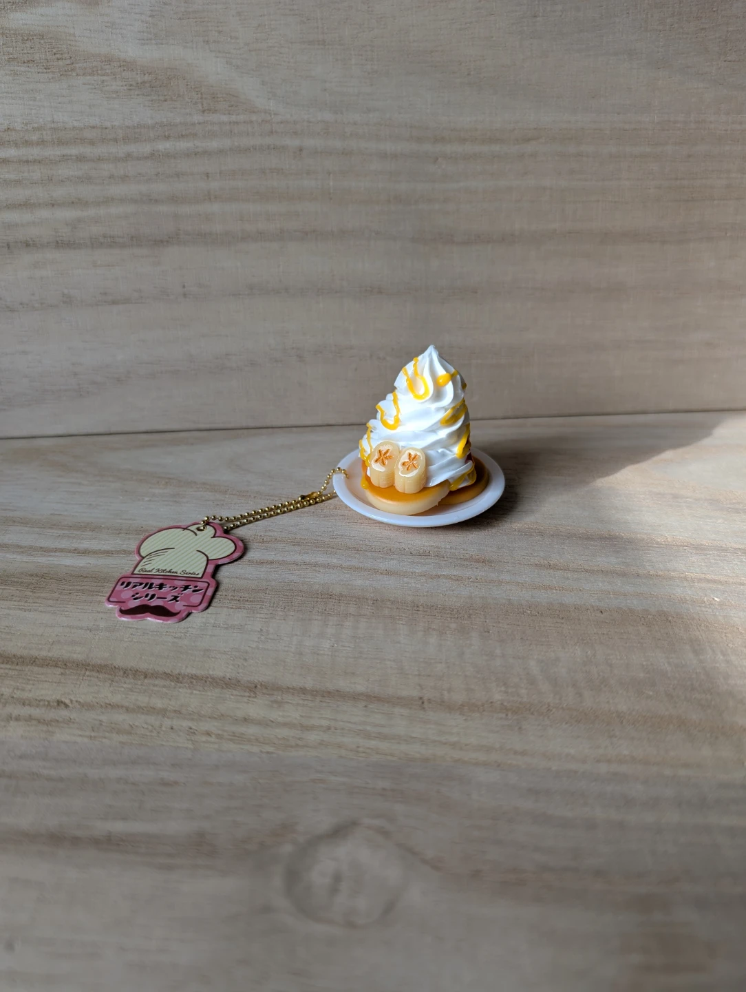 Miniature food item, waffle with whipped cream, new with tag